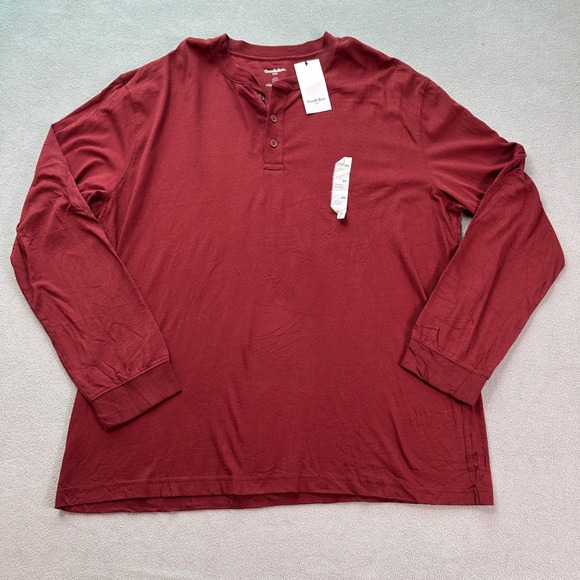 Goodfellow & Co Other - Goodfellow & Co Mens XXL Burgundy Long Sleeve Henley Shirt Cotton Casual Top NWT